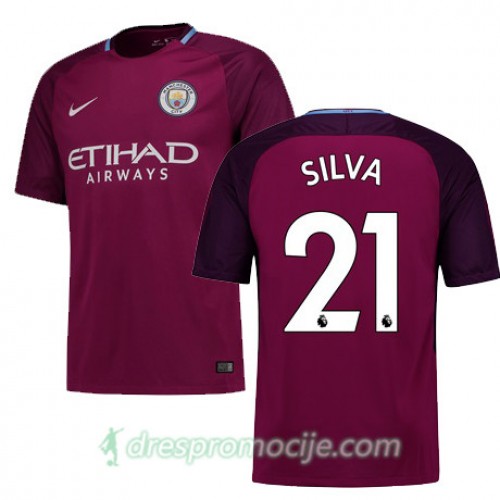 Manchester City Dres SILVA Gostujući 2017/18 Kratkih Rukava Manchester City Dres SILVA Gostujući 2017/18 Kratkih Rukava