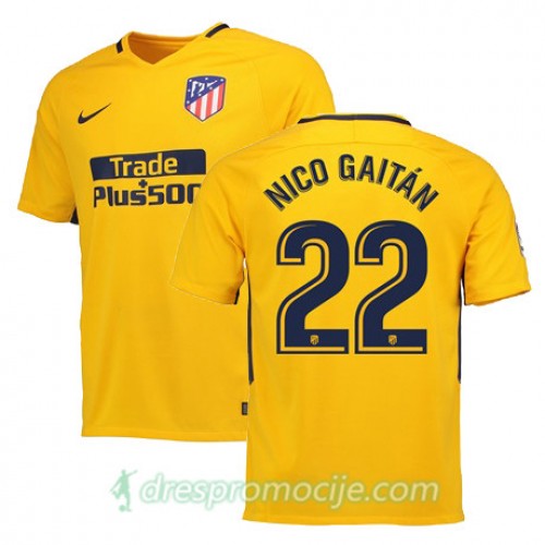 Atlético Madrid Dres NICO GAITAN Gostujući 2017/18 Kratkih Rukava Atlético Madrid Dres NICO GAITAN Gostujući 2017/18 Kratkih Rukava