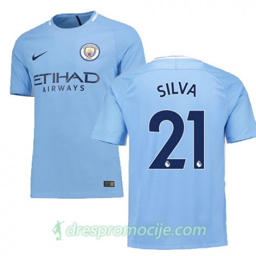 Manchester City Dres SILVA Domaći 2017/18 Kratkih Rukava Manchester City Dres SILVA Domaći 2017/18 Kratkih Rukava