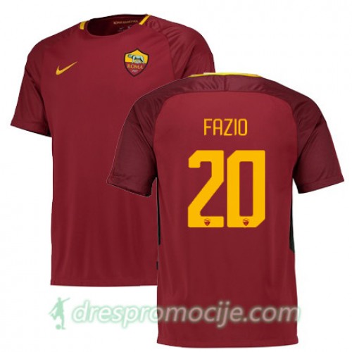 Roma Dres FAZIO Domaći 2017/18 Kratkih Rukava Roma Dres FAZIO Domaći 2017/18 Kratkih Rukava
