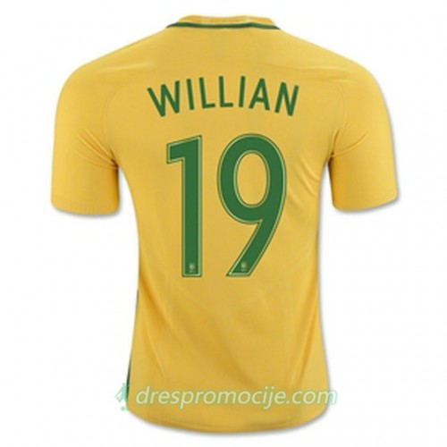Brazil Dres WILLIAN Domaći 2016/17 Kratkih Rukava Brazil Dres WILLIAN Domaći 2016/17 Kratkih Rukava