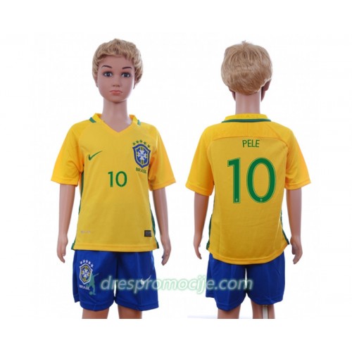 Brazil Dres Pele 10 Dječji Domaći 2016 Kratkih Rukava Brazil Dres Pele 10 Dječji Domaći 2016 Kratkih Rukava