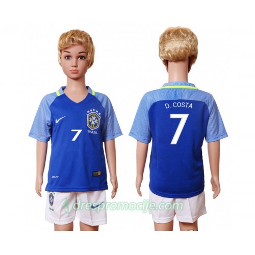 Brazil Dres D.Costa 7 Dječji Gostujući 2016 Kratkih Rukava Brazil Dres D.Costa 7 Dječji Gostujući 2016 Kratkih Rukava