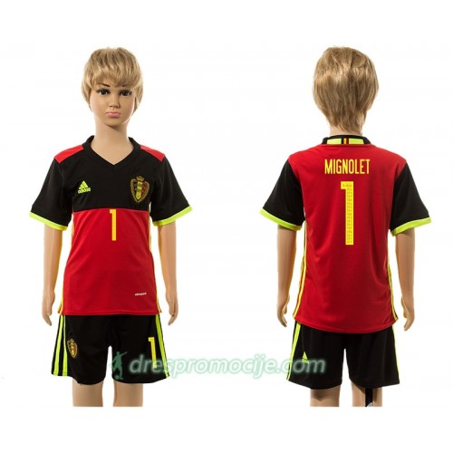 Belgija Dres Mignolet 1 Dječji Domaći 2016 Kratkih Rukava Belgija Dres Mignolet 1 Dječji Domaći 2016 Kratkih Rukava