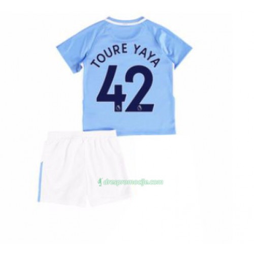 Manchester City Dres Yaya Toure 42 Dječji Domaći 2017/18 Kratkih Rukava Manchester City Dres Yaya Toure 42 Dječji Domaći 2017/18 Kratkih Rukava