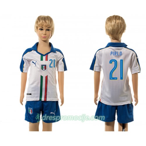 Italija Dres Pirlo 21 Dječji Gostujući 2016 Kratkih Rukava Italija Dres Pirlo 21 Dječji Gostujući 2016 Kratkih Rukava