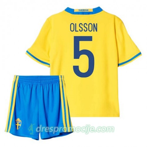 Švedska Dres Olsson 5 Dječji Domaći 2016 Kratkih Rukava Švedska Dres Olsson 5 Dječji Domaći 2016 Kratkih Rukava