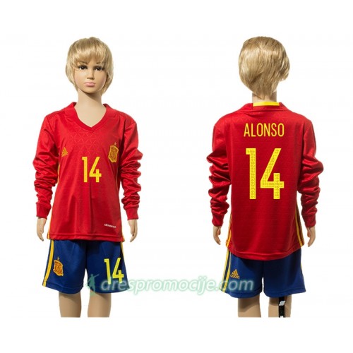 Španjolska Dres Alonso 14 Dječji Domaći 2016 Dugim Rukavima Španjolska Dres Alonso 14 Dječji Domaći 2016 Dugim Rukavima