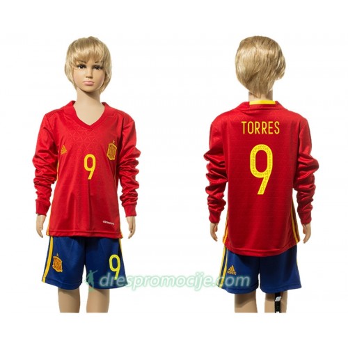 Španjolska Dres Torres 9 Dječji Domaći 2016 Dugim Rukavima Španjolska Dres Torres 9 Dječji Domaći 2016 Dugim Rukavima