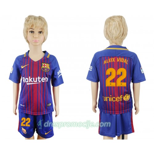 FC Barcelona Dres Aleix Vidal 22 Dječji Domaći 2017/18 Kratkih Rukava FC Barcelona Dres Aleix Vidal 22 Dječji Domaći 2017/18 Kratkih Rukava