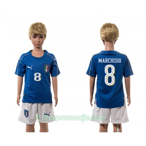 Italija Dres Marchisio 8 Dječji Domaći 2016 Kratkih Rukava Italija Dres Marchisio 8 Dječji Domaći 2016 Kratkih Rukava