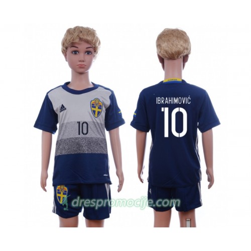Švedska Dres Ibrahimovic 10 Dječji Gostujući 2016 Kratkih Rukava Švedska Dres Ibrahimovic 10 Dječji Gostujući 2016 Kratkih Rukava