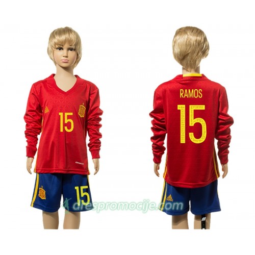 Španjolska Dres Ramos 15 Dječji Domaći 2016 Dugim Rukavima Španjolska Dres Ramos 15 Dječji Domaći 2016 Dugim Rukavima