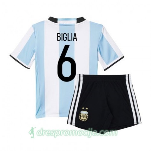 Argentina Dres Biglia 6 Dječji Domaći 2016 Kratkih Rukava Argentina Dres Biglia 6 Dječji Domaći 2016 Kratkih Rukava
