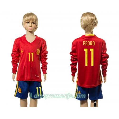 Španjolska Dres Pedro 11 Dječji Domaći 2016 Dugim Rukavima Španjolska Dres Pedro 11 Dječji Domaći 2016 Dugim Rukavima