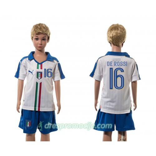 Italija Dres De Rossi 16 Dječji Gostujući 2016 Kratkih Rukava Italija Dres De Rossi 16 Dječji Gostujući 2016 Kratkih Rukava